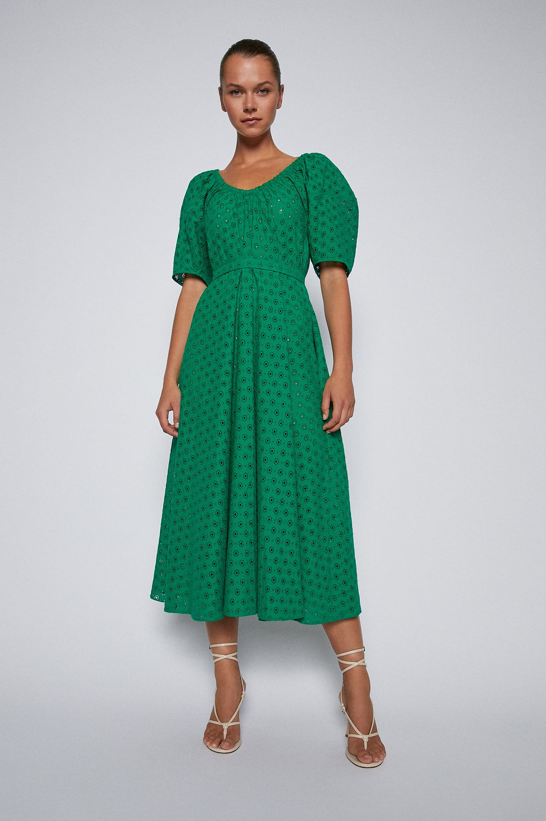 Embroidered Dress Kelly Green – Scanlan ...